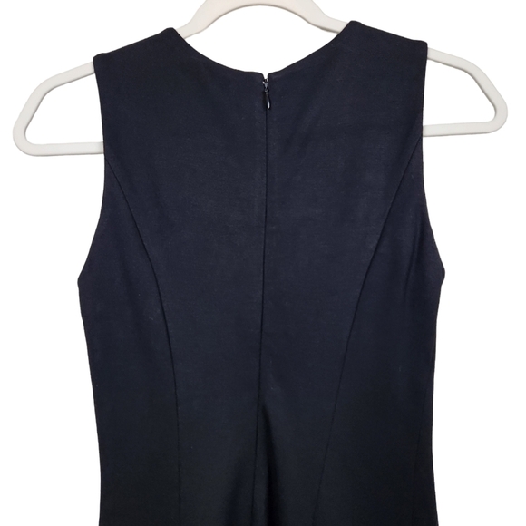 Calvin Klein Black Ruffled Zipper Floral Rose Shealth Dress LBD Women's Size 2 - Picture 5 of 12